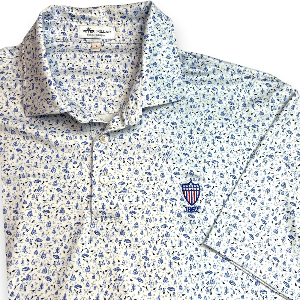 Peter Millar Union League of Philadelphia 1862  Polo Shirt Mens L Private Club